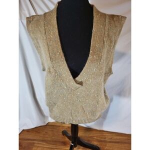 Vintage Boston Traders Size S Wool Angora Blend Beige Speckled Sweater Vest